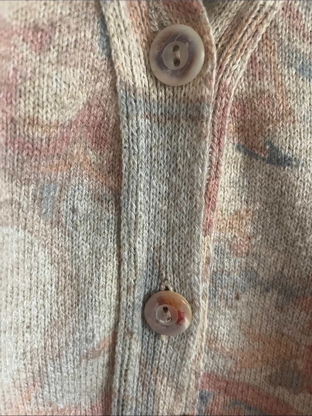 Pastel Floral V-Neck Button Cardigan Sweater linen and cotton made in Italy - Picture 6 of 10
